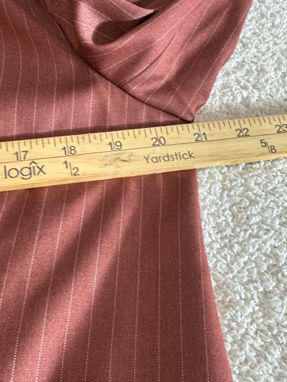 Bardot Blazer Womens size small pinstripe chestnut oversized Jacket front Button - Picture 7 of 13